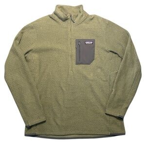 Patagonia Men's R1 AIR Zip Neck Pullover XL Green Fleece Waffle 40245